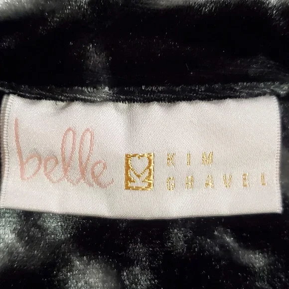 Belle Kim Gravel Womens Animal Print Long Sleeve Button Up Velvet Top Size 1X - Picture 4 of 11